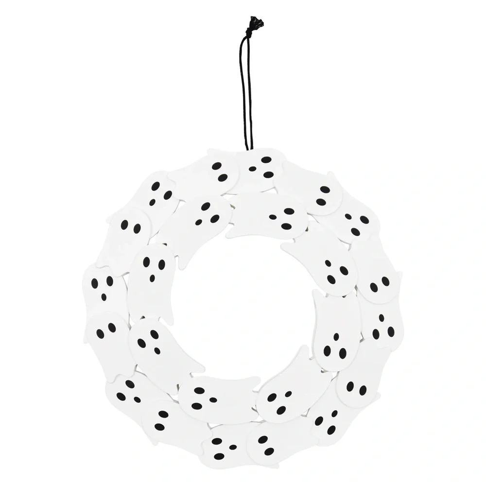 Walmart Halloween Way To Celebrate White Ghost Wreath 12” Decor